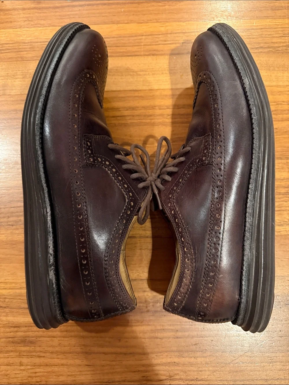 Cole Haan Lunargrand Wing Tip Leather Oxford Shoes sz 10.5